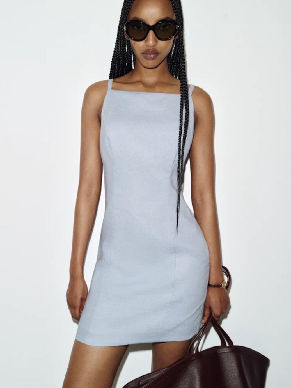 Reformation Mora Linen Dress in Blue - Size 0